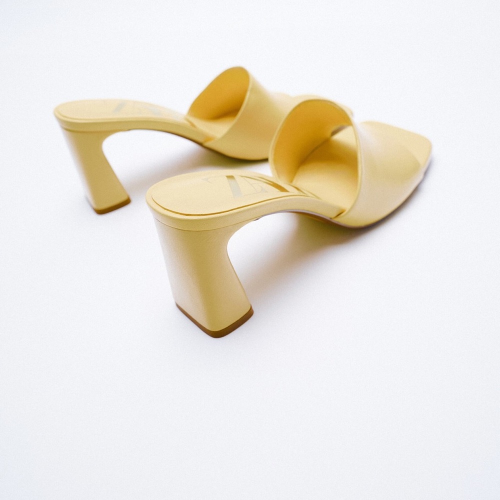 Zara block heel leather sandals